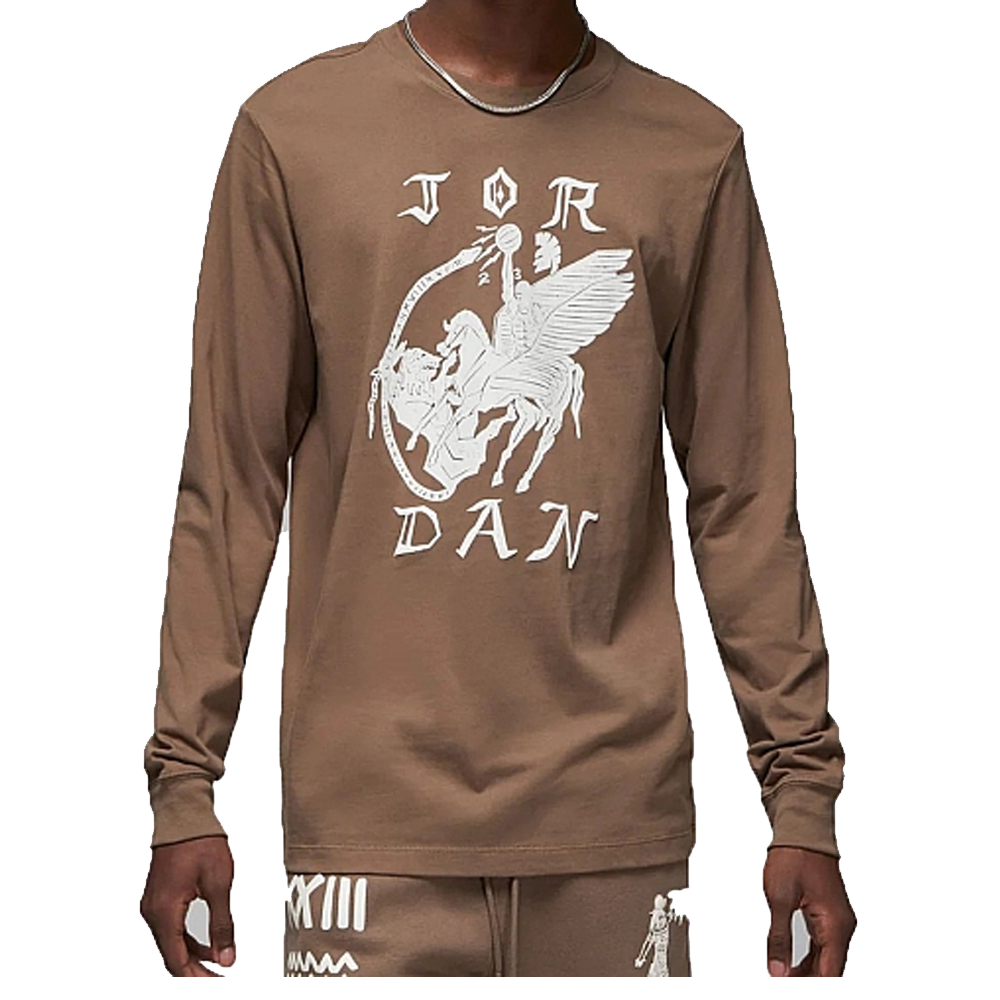 ЛОНГСЛІВ AIR JORDAN ARTIST SERIES BY UMAR RASHID LONG SLEEVE TEE BROWN