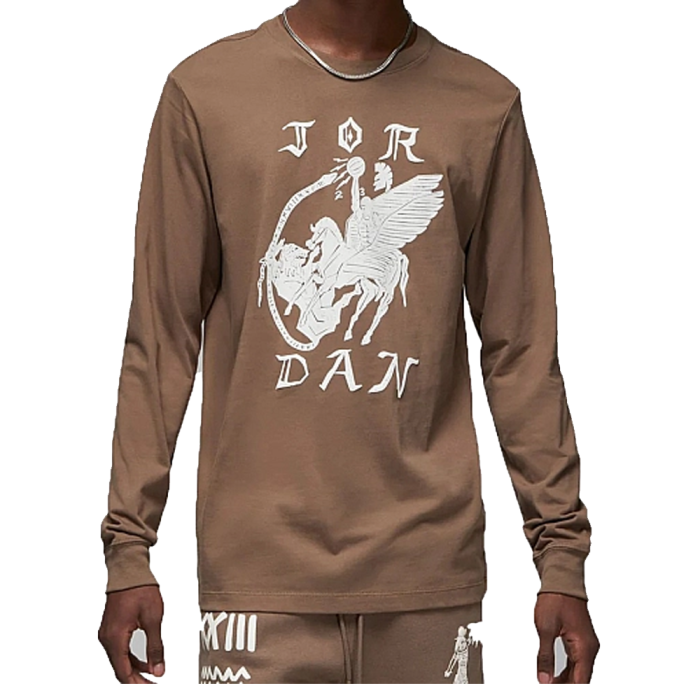 ЛОНГСЛІВ AIR JORDAN ARTIST SERIES BY UMAR RASHID LONG SLEEVE TEE BROWN